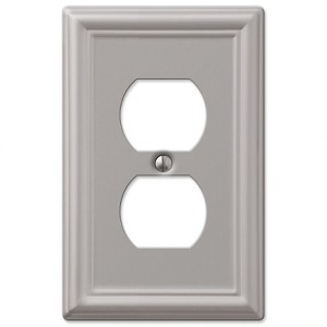 Amerelle Chelsea Brushed Nickel 1 gang Stamped Steel Duplex Wall Plate 1 pk - 1 of 1