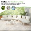 CAVINAS Outdoor Couch Sets with 2 High and Low Coffee Tables, Wicker Patio Furniture Set, Modern Patio Sofa Set for Backyard - 4 of 4