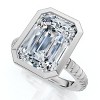 Pompeii3 Certified 4Ct Bezel Solitaire Diamond Engagement Ring 14k Gold Lab Created - 3 of 4