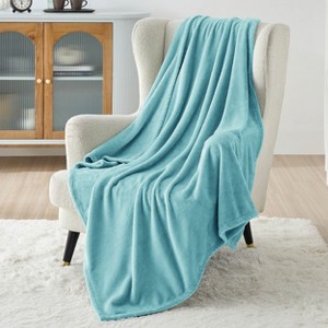 Bedsure Flannel Blanket – Solid Color Plush Throw, Ultra Soft and Fuzzy, 300GSM Lightweight Cozy Blanket for Bed or Sofa - 1 of 4