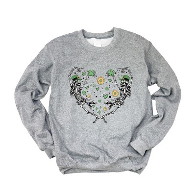 Simply Sage Market Women's Graphic Sweatshirt Skeleton St. Patrick's Heart
