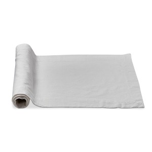 tagltd 72"Lx 14.5"W in. Threads Woven 2 in. Hem Solid White Table Runner Cotton Machine Wash - 1 of 2