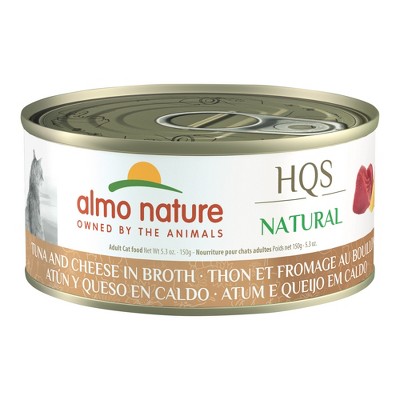 Almo Nature: HQS Natural Cat Tuna & Cheese In Broth Can Food, 24 Pack