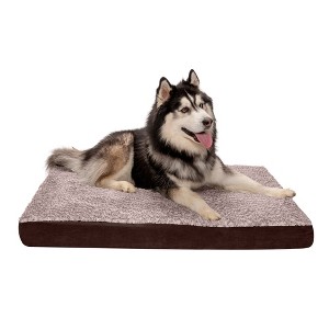 FurHaven Two-Tone Faux Fur & Suede Deluxe Orthopedic Mattress Dog Bed - 1 of 4