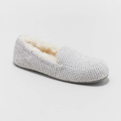 white moccasin slippers