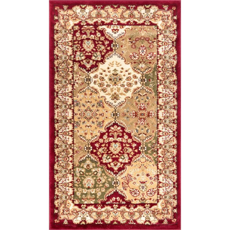 Monarch Panel Oriental Persian Formal Traditional Classic Contemporary Thick Soft Plush Red Area Rug, 1 of 10