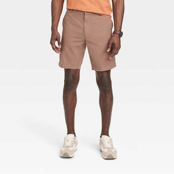 GINGTTO Men's Tan Light Brown Super Stretch Skinny Fit Chino Shorts NEW  28x9 28