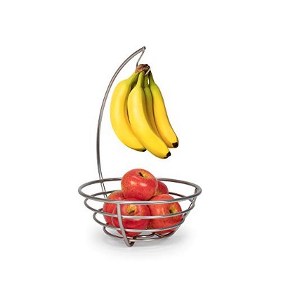 Spectrum Diversified Euro Small Tree & Basket Hanger & Fruit Basket, Silver