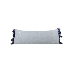 Blue with Navy Fringe 14X36 Hand Woven Filled Pillow - Foreside Home & Garden - 1 of 4