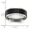 Black Bow Jewelry Men's 8mm Stainless Steel Two Tone Ridged Edge Standard Fit Band - 4 of 4