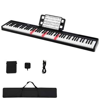 Sonart Folding Electric 88-Key Piano Keyboard Semi Weighted Full Size MIDI  Black