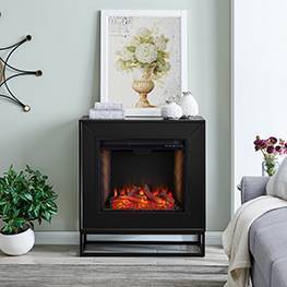 Frescan Alexa Enabled Smart Fireplace Black - Holly & Martin