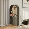 Tall Arched Bookcase with Storage, Mid-Century Modern 5-Tier Bookshelf with Door, Accent Display Cabinet for Living Room Office-The Pop Home - 3 of 4
