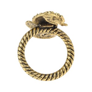 Unique Bargains Napkin Rings Stainless Steel Gold Tone 1 Pcs - 1 of 3