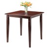 Winsome Kingsgate Dining Table Routed with Tapered Leg Walnut: Hardwood Square Kitchen Table for 4, Modern Style - image 2 of 4