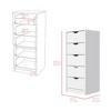 Kumasinova 5-Drawer Narrow Chest of Drawers, Tall Dresser, Slim Storage Cabinet for Bedroom, Closet & Small Spaces - 3 of 4