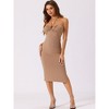 Allegra K Women's Sleeveless Halter Cutout Bodycon Cocktail Party Dress - 4 of 4