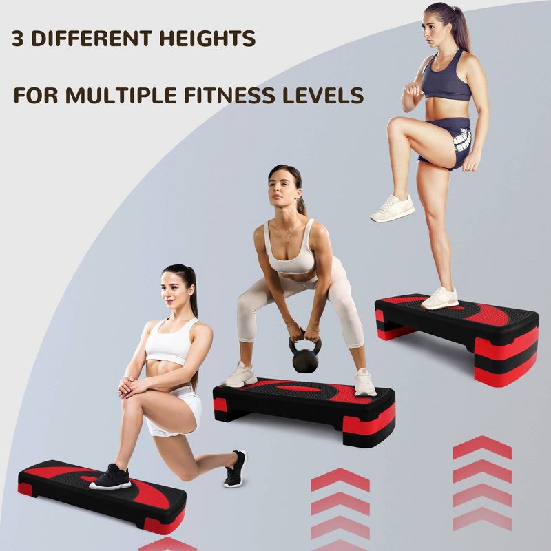 BalanceFrom Fitness Lightweight Portable Adjustable Height Workout Aerobic Stepper Step Platform Trainer with Raisers, 5 of 7