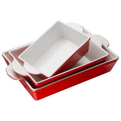 Kook Ceramic Baking Dishes, Set of 3, 123/9.3/46.7 oz