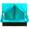 YOOCOZZ Outdoor PE Rattan Rectangle Sunbed & Daybed with Curtains and Adjustable Seats - 3 of 4