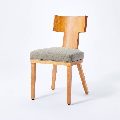 Salduro Sculptural Wood Dining Chair with Upholstered Seat Gray - Threshold™ designed with Studio McGee