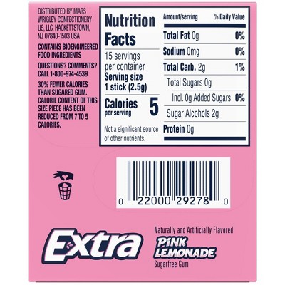 Extra Pink Lemonade Chewing Gum - 1.43oz