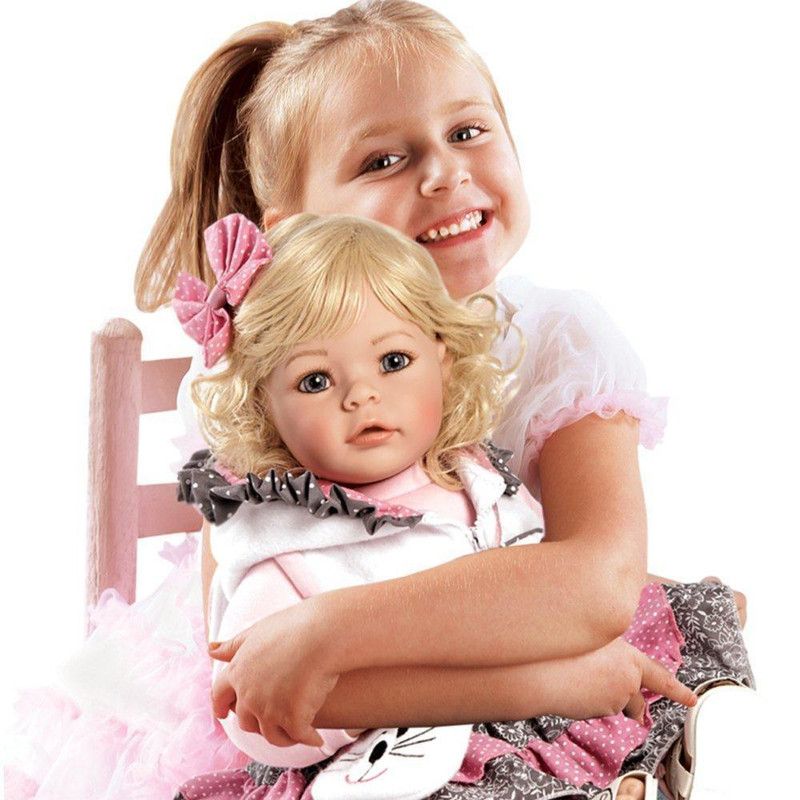 Adora Realistic Baby Doll The Cat's Meow Toddler Doll - 20 inch, Soft CuddleMe Vinyl, Light Blonde Hair, Blue Eyes, 2 of 7