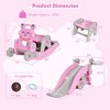 Costway 4-in-1 Rocking Horse & Slide Set Toddler Slide Toy with Basketball Hoop Blue/Pink - 3 of 4