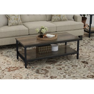 Modern Brown Coffee Table – Easy Assembly, Warm Wood Finish, Transitional Style for Living Room, 41" Long, Easy-Care Design - 1 of 4
