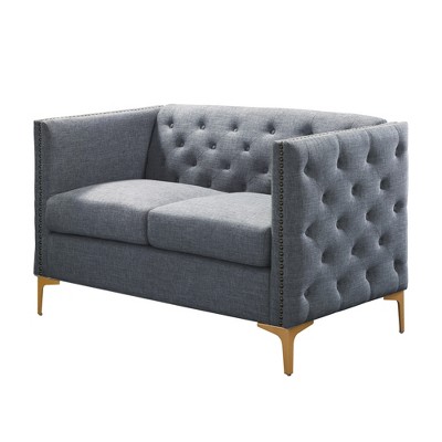 Gasper Tufted Upholstered Loveseat Light Gray - Homes: Inside + Out ...