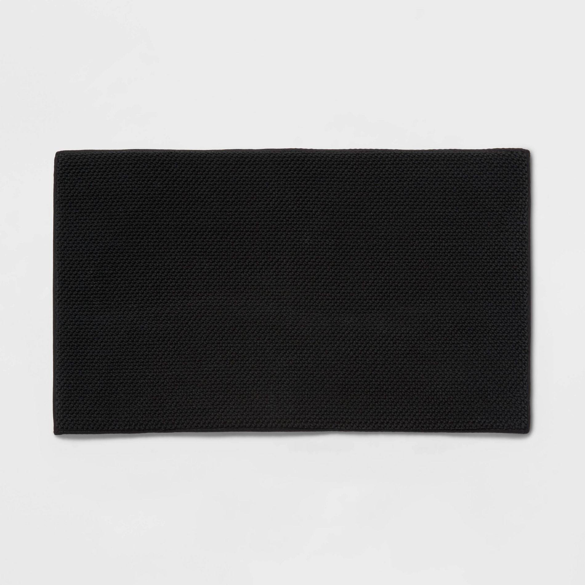 20"x34" Performance Plus Cotton Memory Foam Bath Rug Black - Threshold™: Woven, OEKO-TEX Certified, Machine Washable