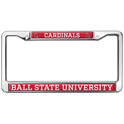 Ball State University Cardinals Logo Full Size Standard License Plate Metal Frame