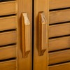 Nicbex Storage Bench Bamboo Shoe Bench with Storage Cabinets 3 Doors Side Rack for Entryway - 3 of 4