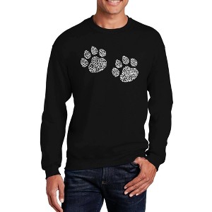 LA Pop Art Men's Word Art Crewneck Sweatshirt - Meow Cat Prints - 1 of 4
