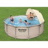 Bestway Power Steel 13' x 42" Round Above Ground Outdoor Swimming Pool Set with Shaded Canopy, 530 Gallon Filter Pump, Ladder, and Pool Cover - image 2 of 4