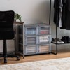 IRIS 3 Drawer Narrow Plastic Storage Drawer Cart Gray 2pk - 4 of 4