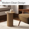 Stead Round Fluted Drink Table Table - Modern Home, and Living Room Furniture (Natural Oak Finish) - 3 of 4