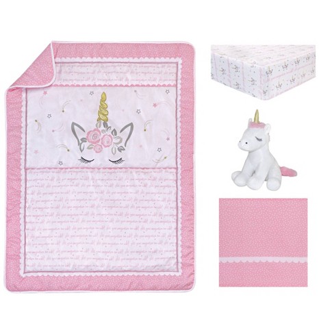 Unicorn baby hot sale crib set