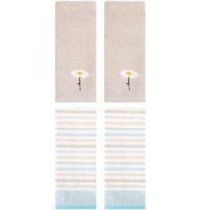 REGALWOVEN 4 Pcs Bathroom Absorbent Cotton Hand Towels - 1 of 4