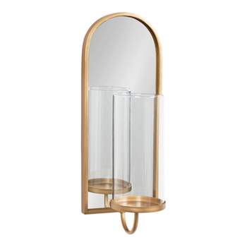 Kate and Laurel Ezerin Metal Mirror Wall Sconce