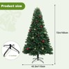 GustoWave 6ft Pre-Lit Christmas Tree - Premium Artificial Pine Lighted Holiday Tree for Home w/Five-Pointed Star & Decorative Ball - 2 of 4
