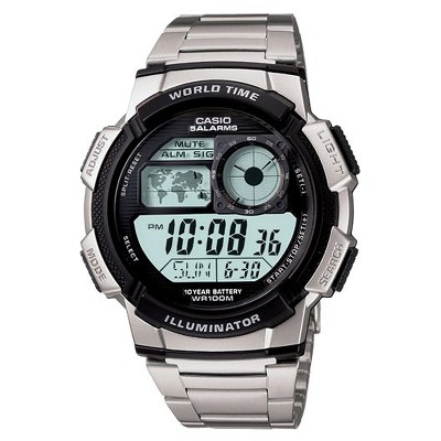 casio men's digital watch with 10 year battery