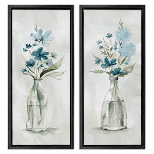 Stupell Industries Elegant Indigo Lilac Flower Jars, 11" x 25" - 1 of 4