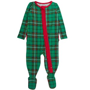 RuffleButts Modal Blend Baby Girls Ruffle One Piece Footie Pajamas - 1 of 2
