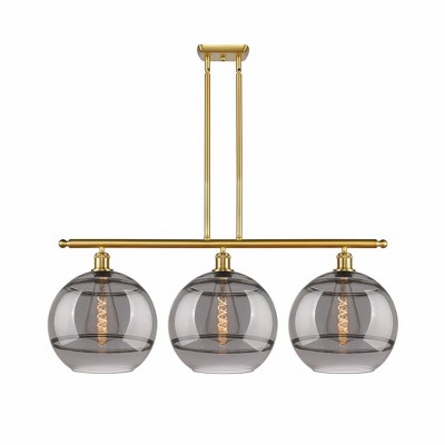 Rochester - 3 Light Stem Hung Island In Industrial Style-13.88 Inches Tall and 38.5 Inches Wide