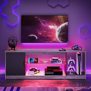 Bestier Modern TV Stand for up to 65" TVs Gaming Entertainment Center with Adjustable Shelves for PS5 - 58 inches - 1 of 4