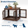 Farmhouse Dog Crate Furniture with Double Doors for Small Medium Dogs, Heavy Duty Wooden Indoor Anti-Chew Kennel Dog House Cage Side End Table - 3 of 4