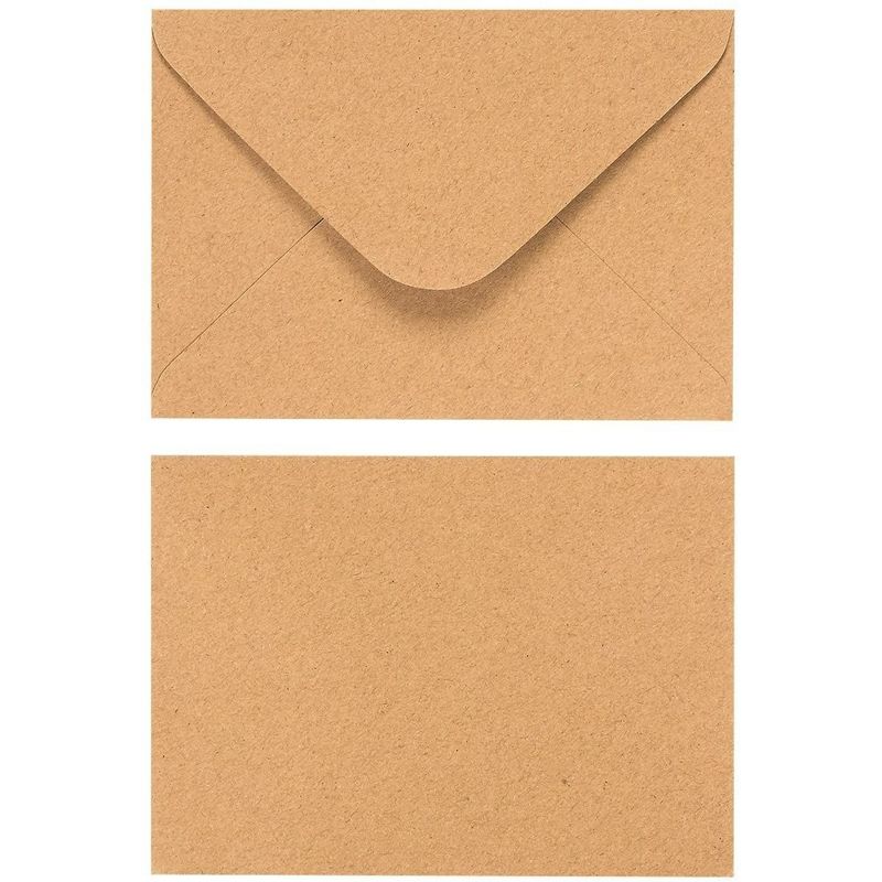 Juvale 100-Pack A1 Brown Kraft Paper Envelopes 5 x 3 Gummed Seal V-Flap for Invitation Greeting Cards, 4 of 6