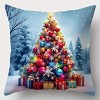 Lomsoe 4pcs Christmas Throw Pillow Covers, Contemporary Style, Zipper Closure, Festive Christmas Ball and Tree Designs, for Living Room Sofa Decor. - 2 of 4