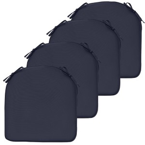 Aoodor Outdoor Chair Cushion W18''xD19''  Soft and Fade-resistant Polyester,Two Sets of  Ties for High Adaptability, Set of 4 - 1 of 4